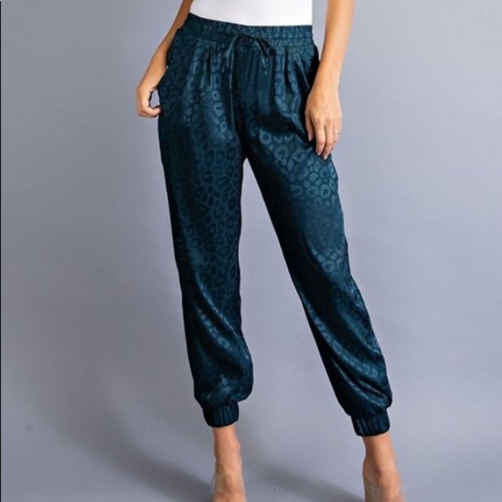 Animal Jacquard Satin Joggers